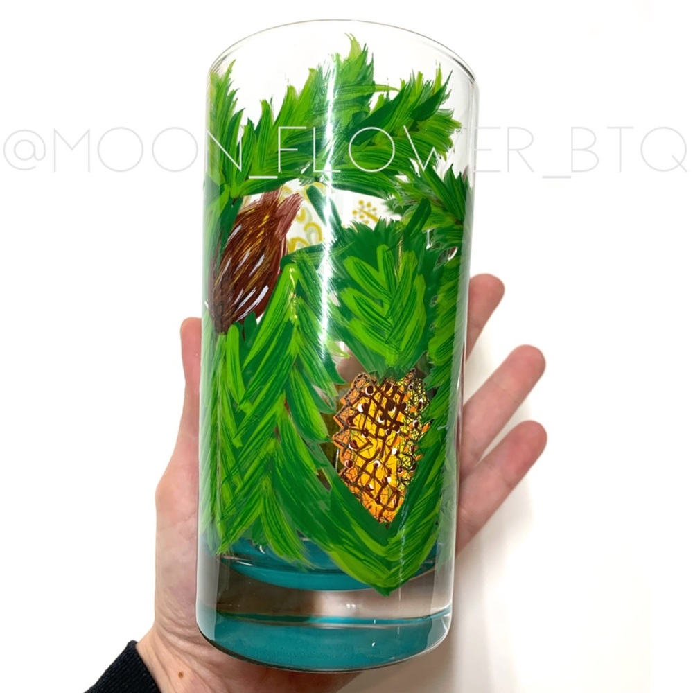 Lolita Pina Colada Hand Painted Cocktail Glass 16oz Tropical Gift Box - Picture 4 of 13